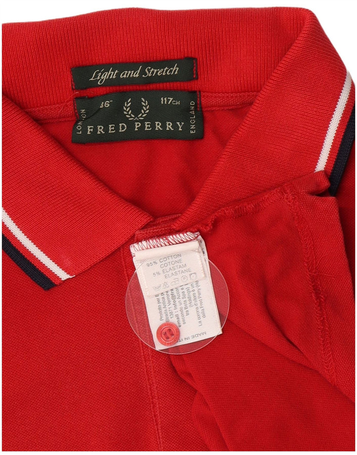 Męska lekka i elastyczna koszulka polo Fred Perry, średnia czerwona, bawełniana