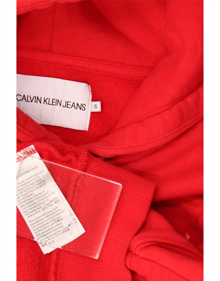 CALVIN KLEIN JEANS Damski sweter oversize z kapturem UK 10 Small Red