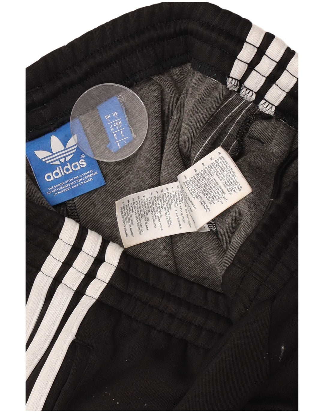 Męskie spodnie dresowe Adidas, małe, czarne, poliestrowe