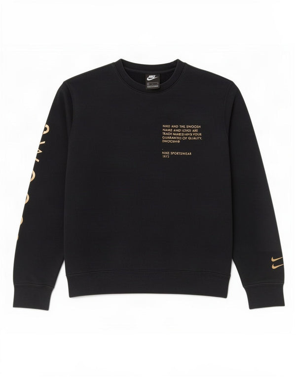 Męski sweter z grafiką Nike, średni czarny, bawełniany