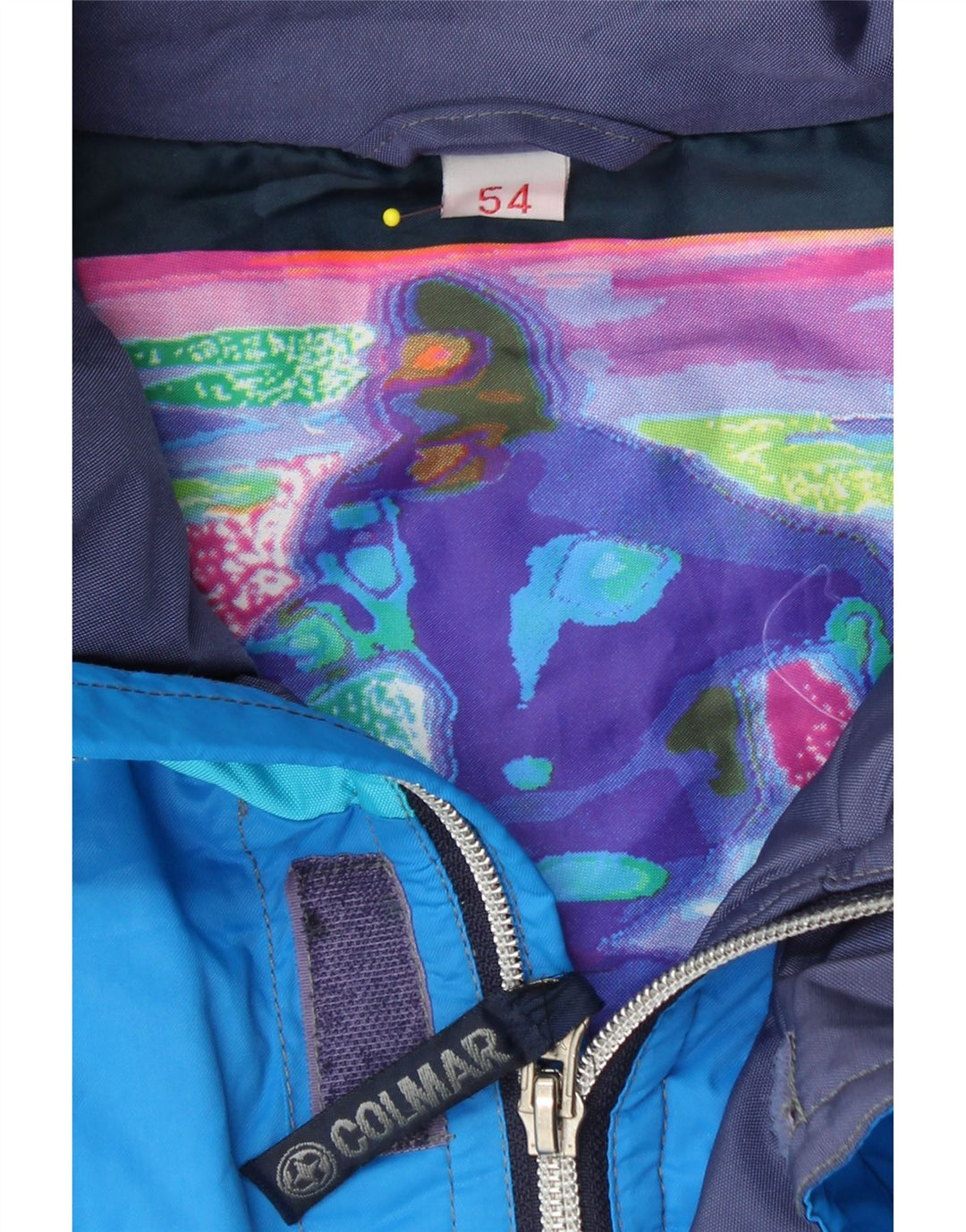 Męska kurtka narciarska COLMAR IT 54 XL Niebieski poliamid z blokami kolorów