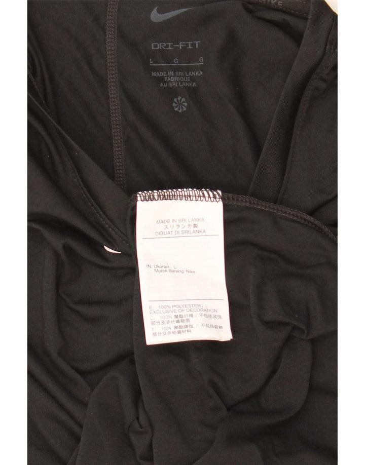 Damska koszulka Nike Dri Fit z długim rękawem, UK 16, duży, czarny poliester