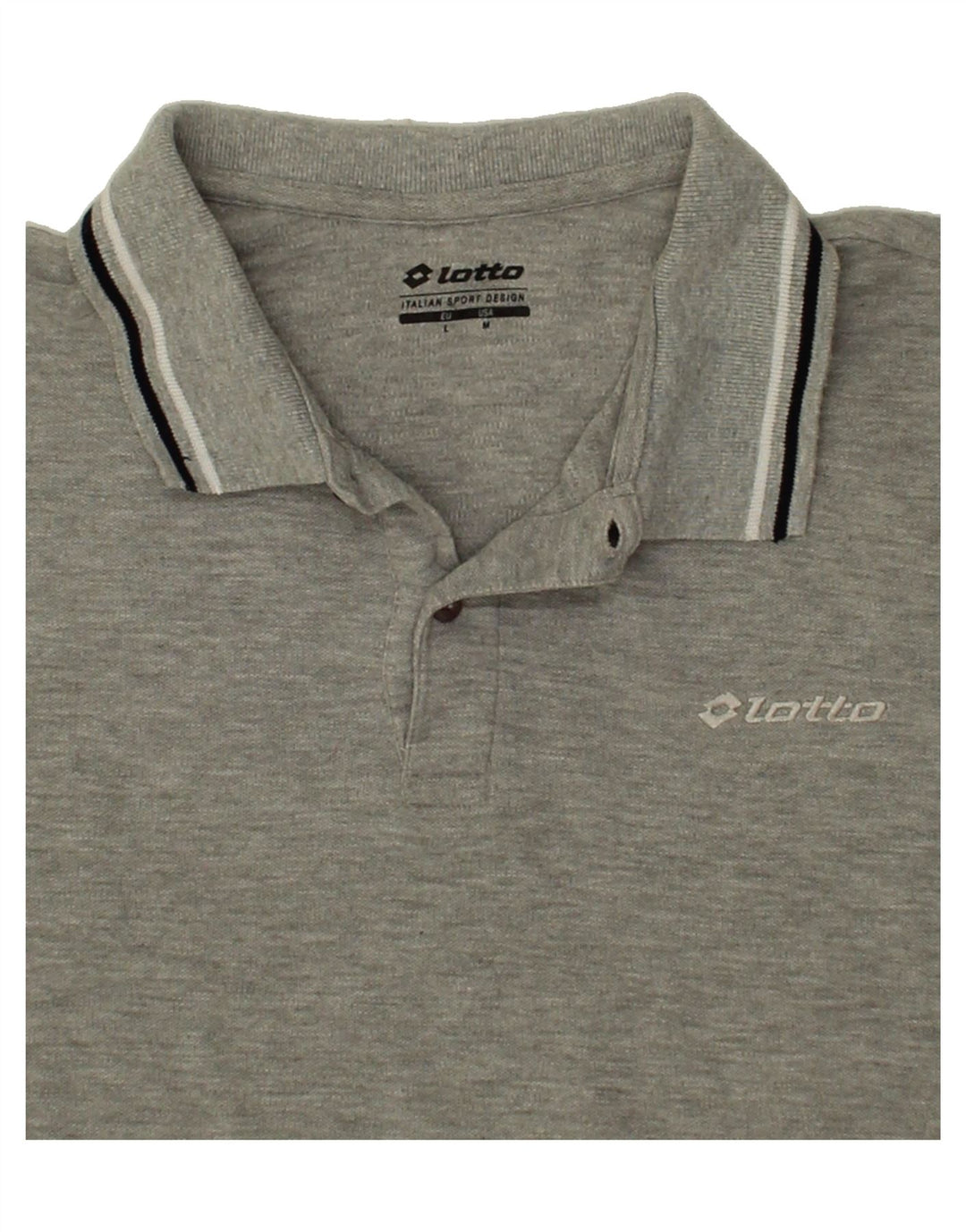 LOTTO Mens Polo Shirt Large Grey Cotton Vintage Lotto and Second-Hand Lotto from Messina Hembry 