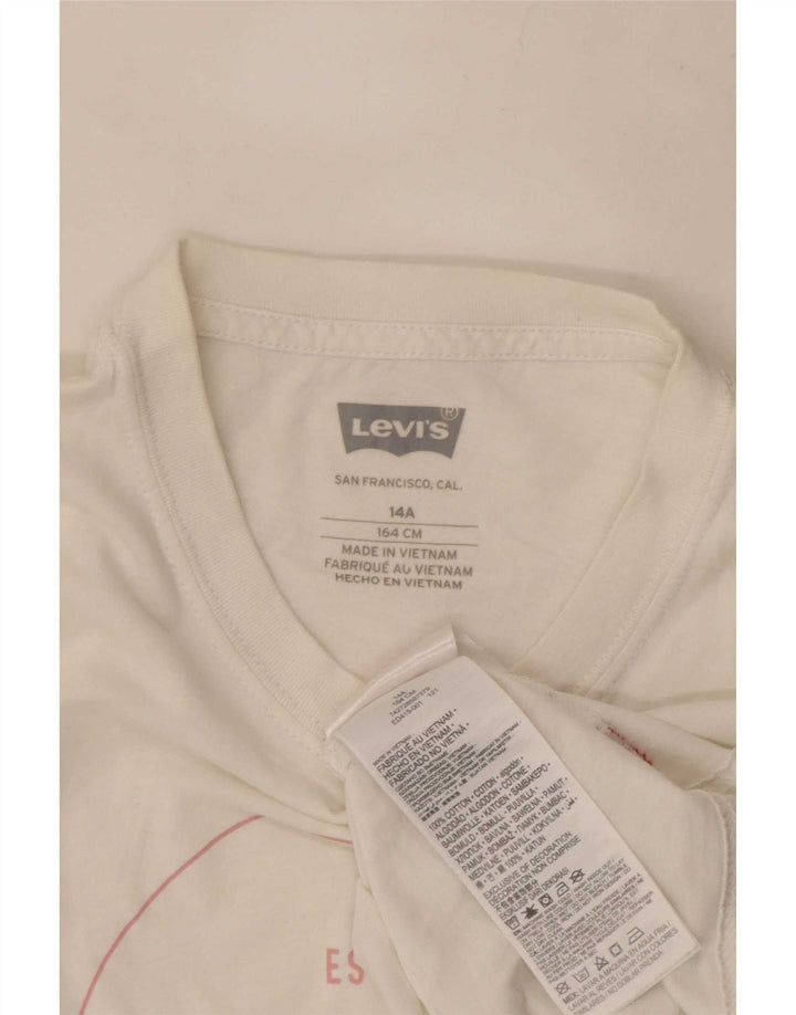 Chłopięcy T-shirt z grafiką Levi's, 13-14 lat, biała bawełna