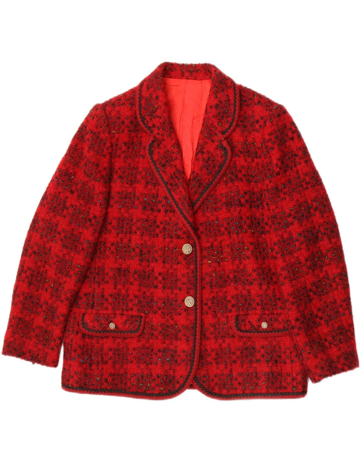 VINTAGE Womens 2 Button Blazer Jacket UK 16 Large Red Flecked Vintage Vintage and Second-Hand Vintage from Messina Hembry 