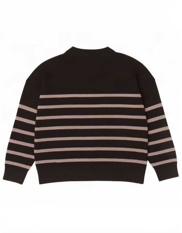 Marks & Spencer Damski sweter z dekoltem w kształcie litery V, UK 16, duże czarne paski