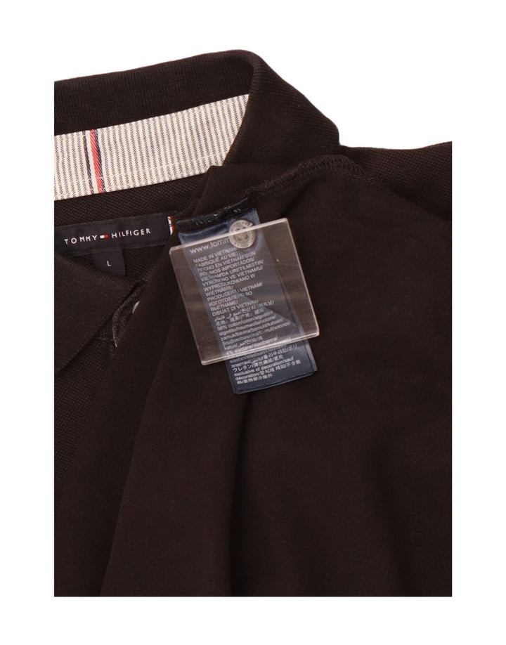 Męska koszulka polo TOMMY HILFIGER, duża, czarna, bawełniana