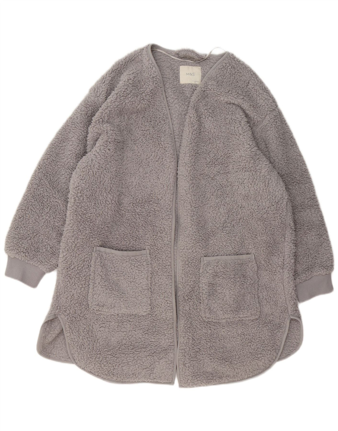 Marks & Spencer Damski płaszcz polarowy oversize UK 16, duży, szary