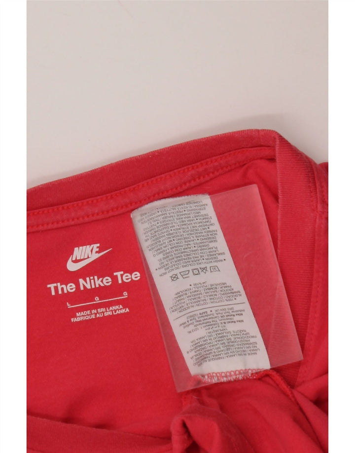 Męski T-shirt z grafiką NIKE, duży, różowy, bawełniany