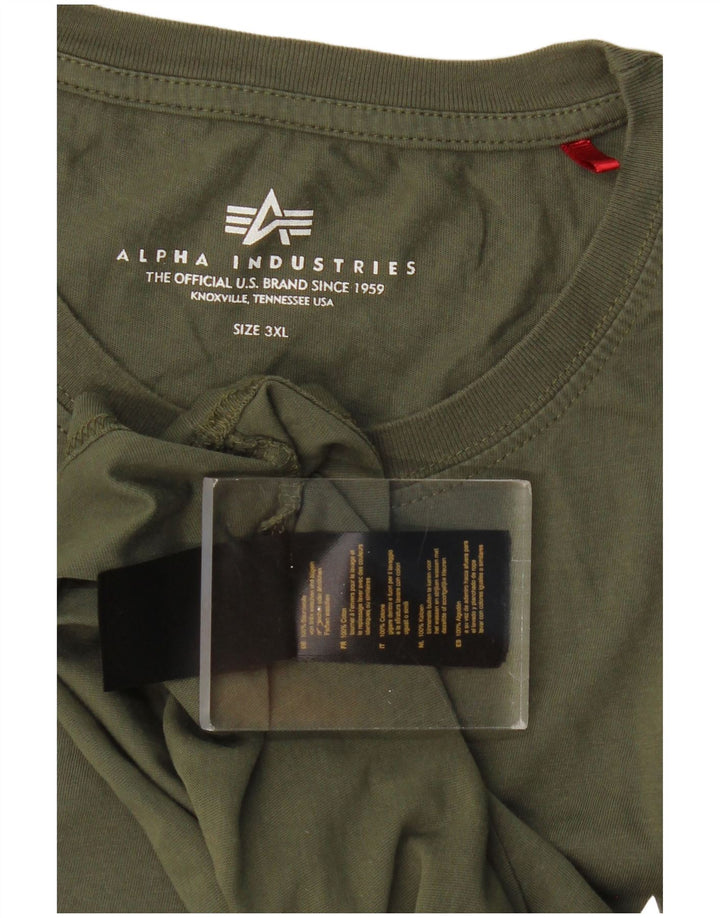 T-shirt męski ALPHA INDUSTRIES Top 3XL, bawełna khaki