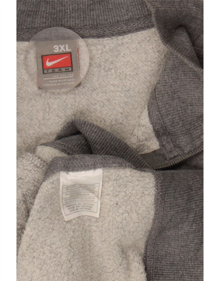 Męski sweter z zamkiem błyskawicznym Nike, 3XL, szara bawełna