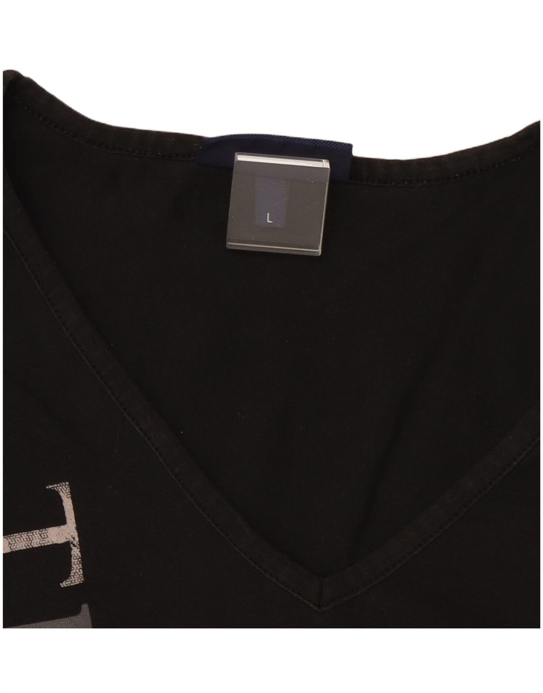 Damski top z grafiką TRUSSARDI JEANS, z długim rękawem, duży, czarny