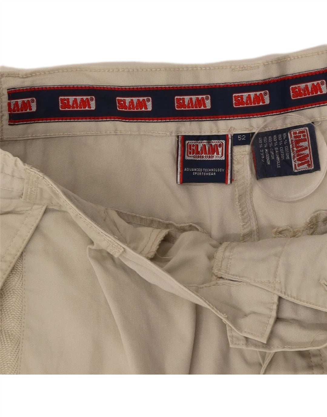 Męskie spodenki cargo SLAM IT 52 XL W38 Beżowa bawełna