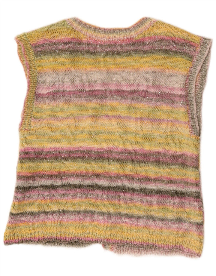 Vintage damski sweter bez rękawów, UK 14, średni, wielobarwny
