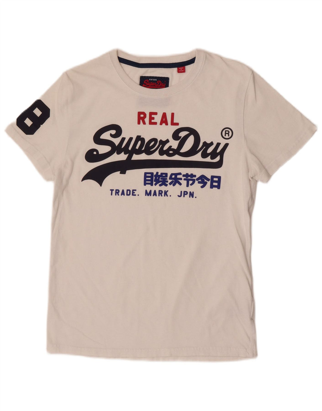 Męska koszulka Superdry Regular Graphic Top, średnia biała bawełna