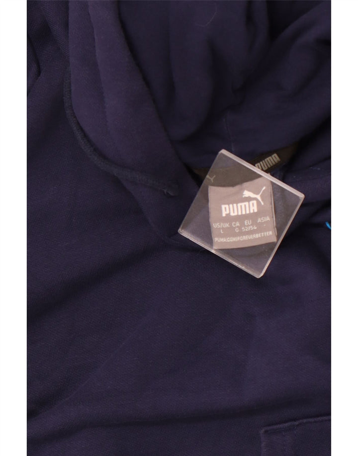 Męski sweter z kapturem i grafiką PUMA, duży, granatowy