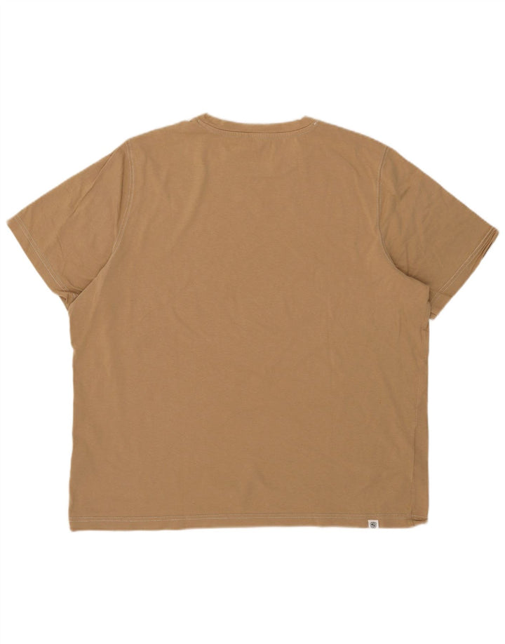 Męska koszulka z grafiką Puma, top XL, beżowa, bawełniana