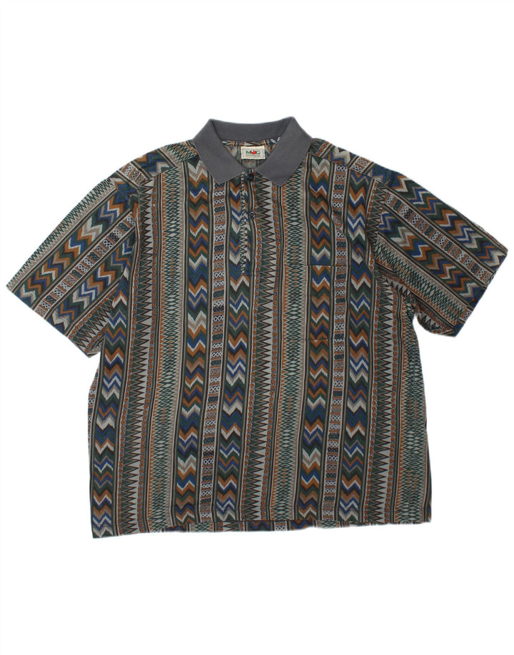 Męska koszulka polo Mango XL, wielobarwna, geometryczna