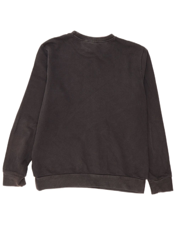 Adidas Boys Graphic Sweatshirt Jumper 13-14 Years Black Cotton