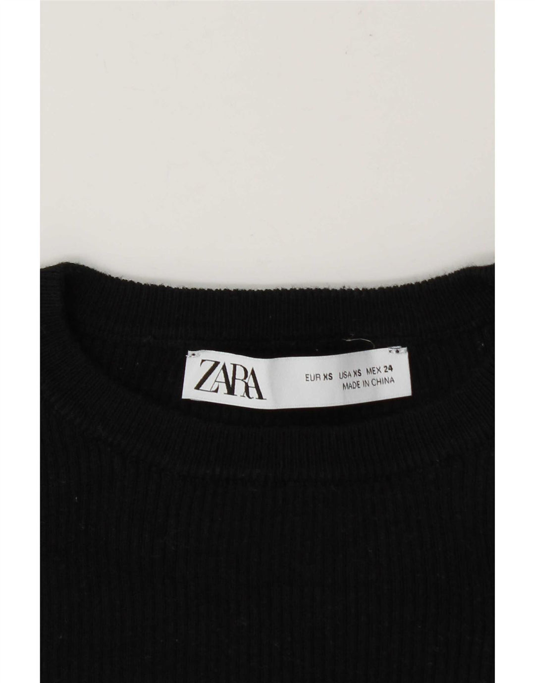 Damski krótki top Zara z długim rękawem, UK 6 XS, czarny