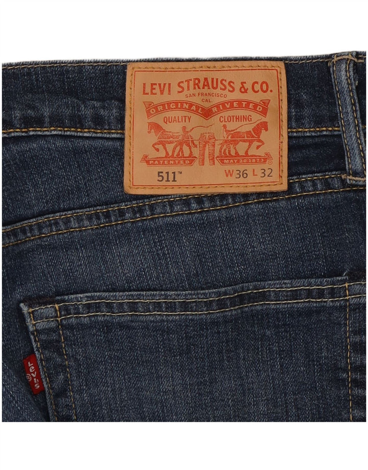 Męskie jeansy Levi's 511 Slim W36 L32 Granatowa bawełna
