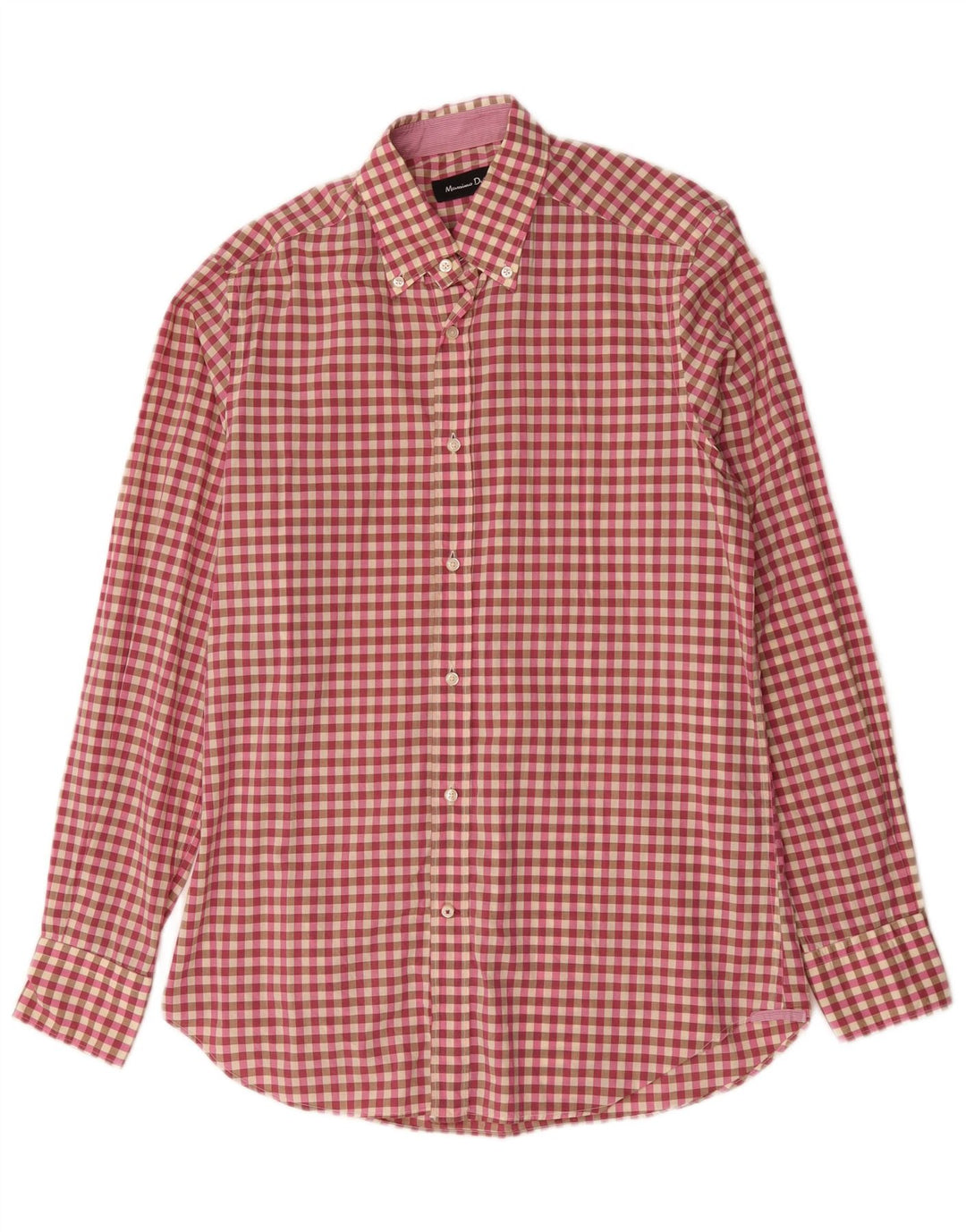 Koszula męska Massimo Dutti w małą różową kratkę