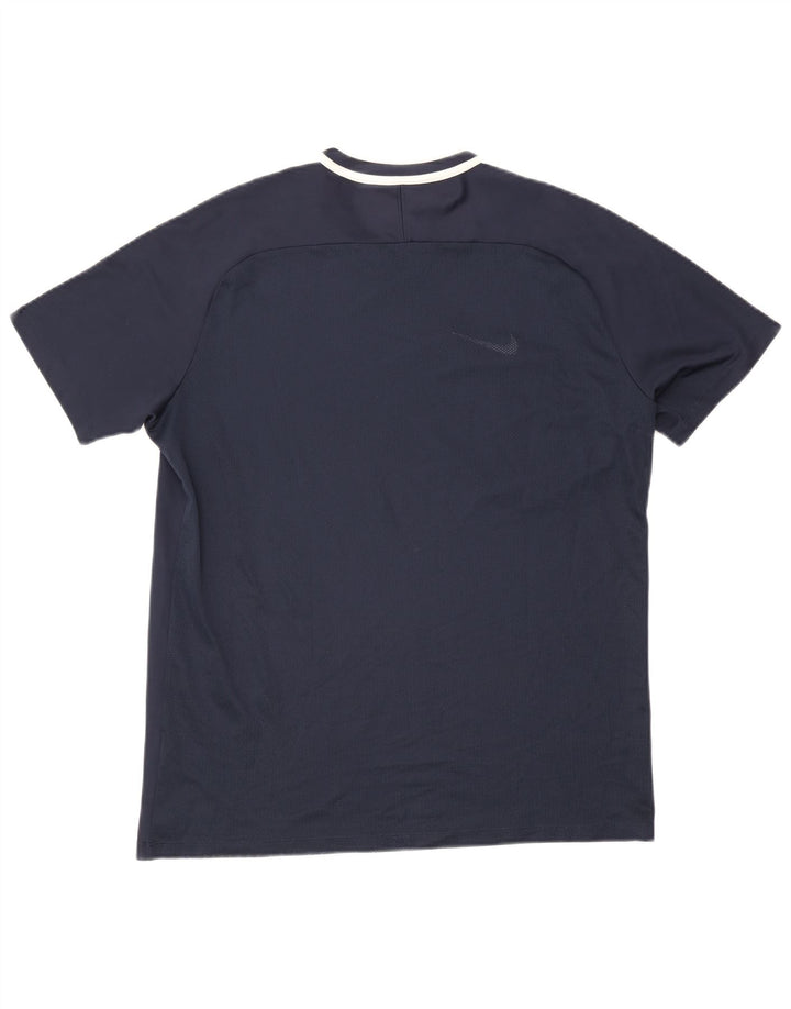 Męska koszulka T-shirt NIKE Dri Fit XL, granatowa, z blokami kolorów, poliestrowa