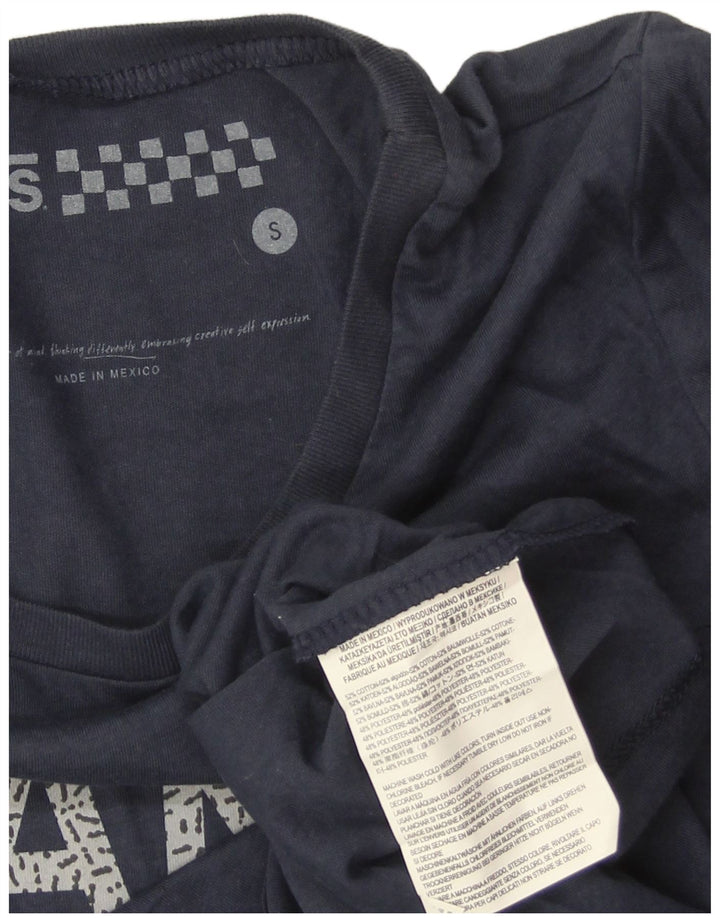 Damska koszulka z grafiką VANS Top UK 8, mała, granatowa, bawełniana