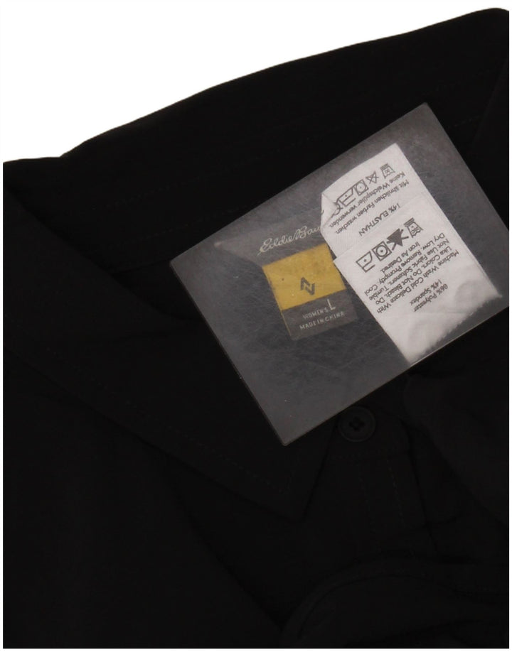 Damska sukienka typu shift z długim rękawem Eddie Bauer UK 16, duży, czarny poliester