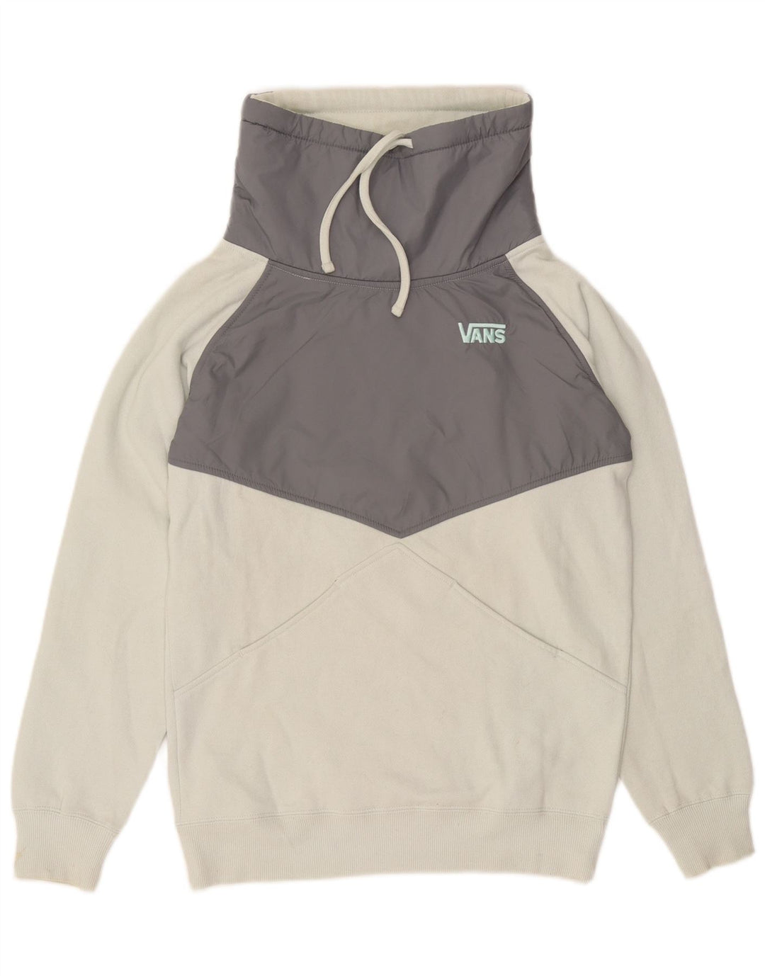 Damska bluza dresowa VANS UK 10, mała, biała, bawełniana w bloki kolorów