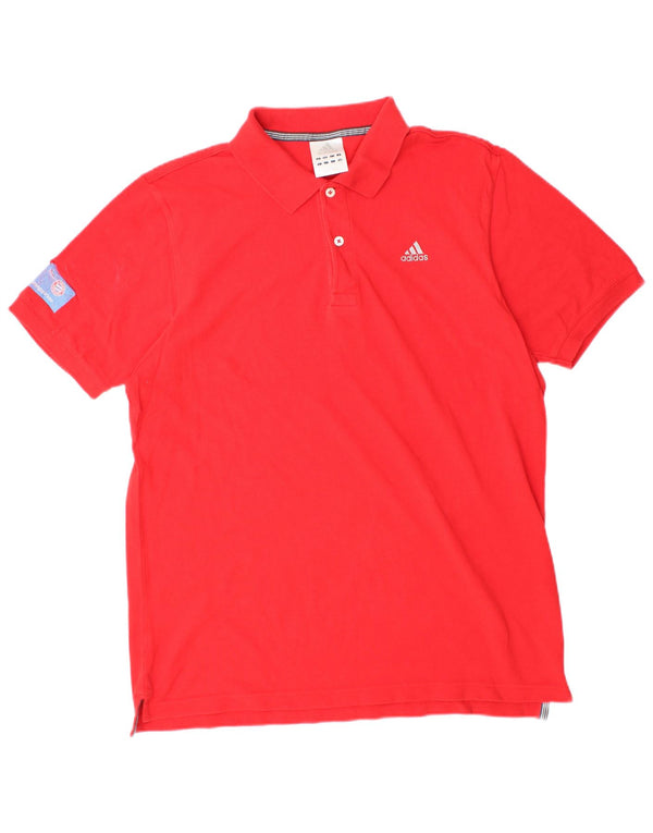 Męska koszulka polo ADIDAS, duża, czerwona, bawełniana