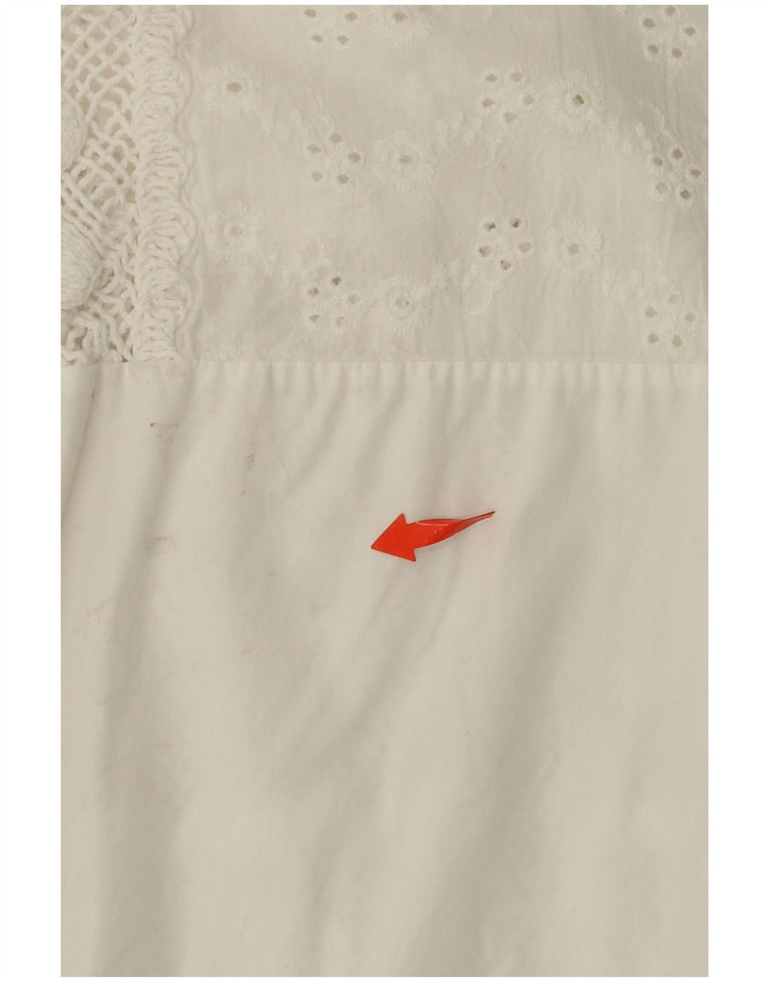 Damska bluzka koszulowa z rękawem 3/4 VINTAGE UK 14 Średnia biała bawełniana w kwiaty