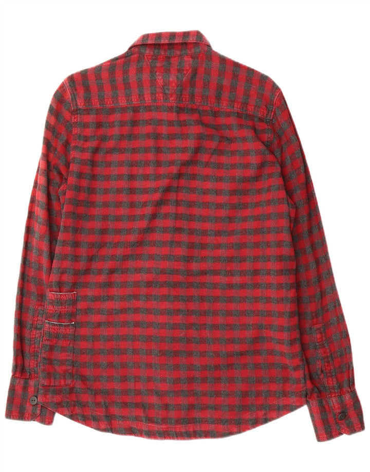 Męska koszula flanelowa Superdry, bawełniana w kratkę, w kolorze średniej czerwieni