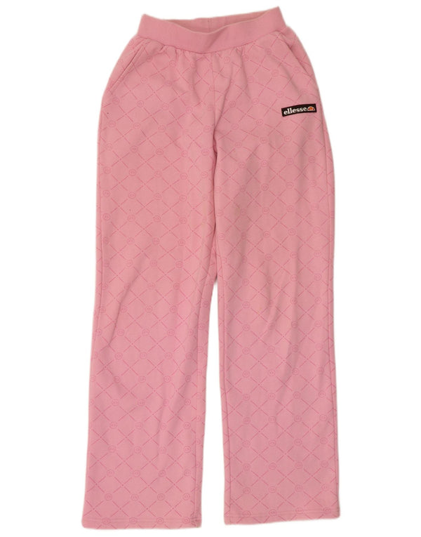 Damskie spodnie dresowe z wysokim stanem Ellesse UK 10, małe, różowe, geometryczne