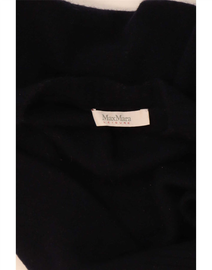 Damski sweter Max Mara z dekoltem w łódkę UK 16, duży, granatowy