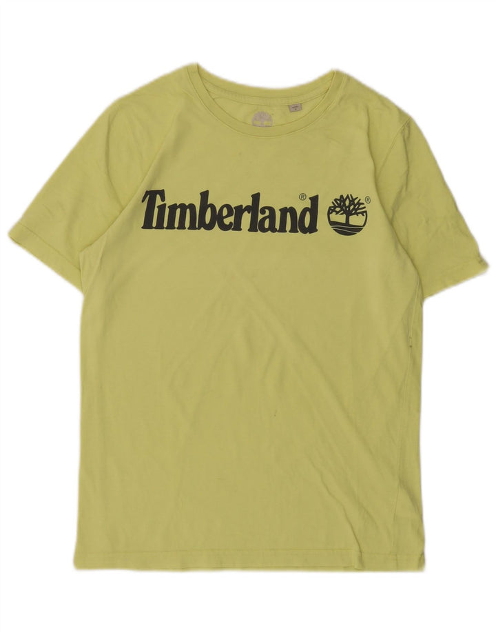 Chłopięcy T-shirt z grafiką TIMBERLAND 13-14 lat, mały, zielony, bawełniany