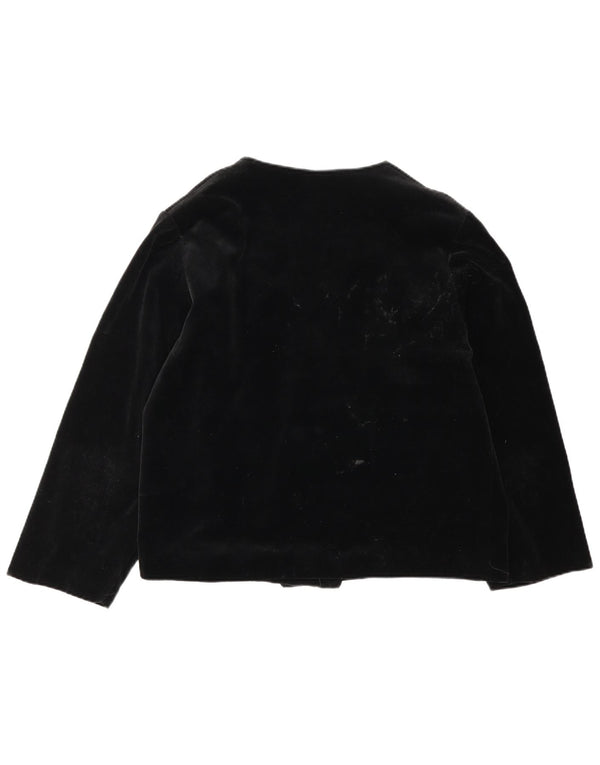 Vintage damska aksamitna marynarka oversize UK 14, średnia czarna bawełna