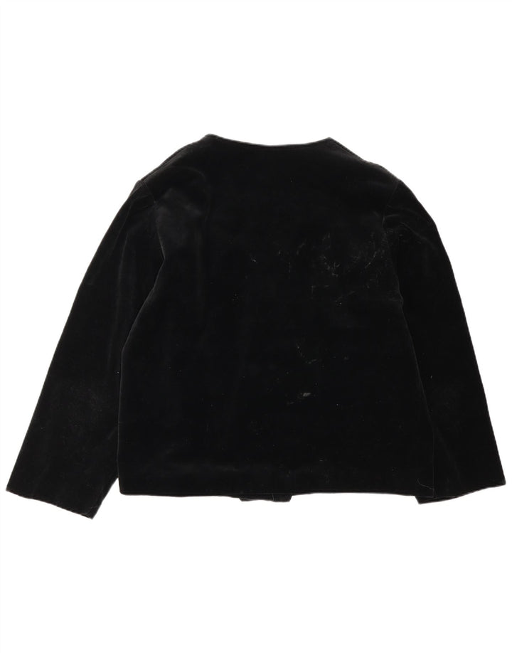 Vintage damska aksamitna marynarka oversize UK 14, średnia czarna bawełna