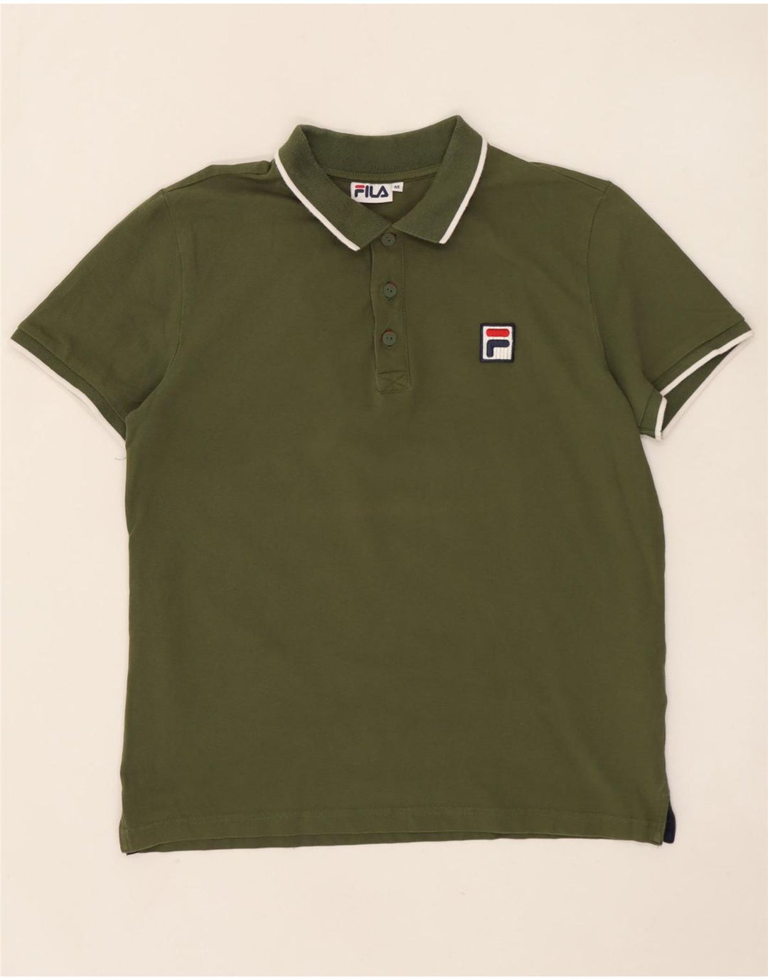 Męska koszulka polo FILA, średnia, bawełniana khaki