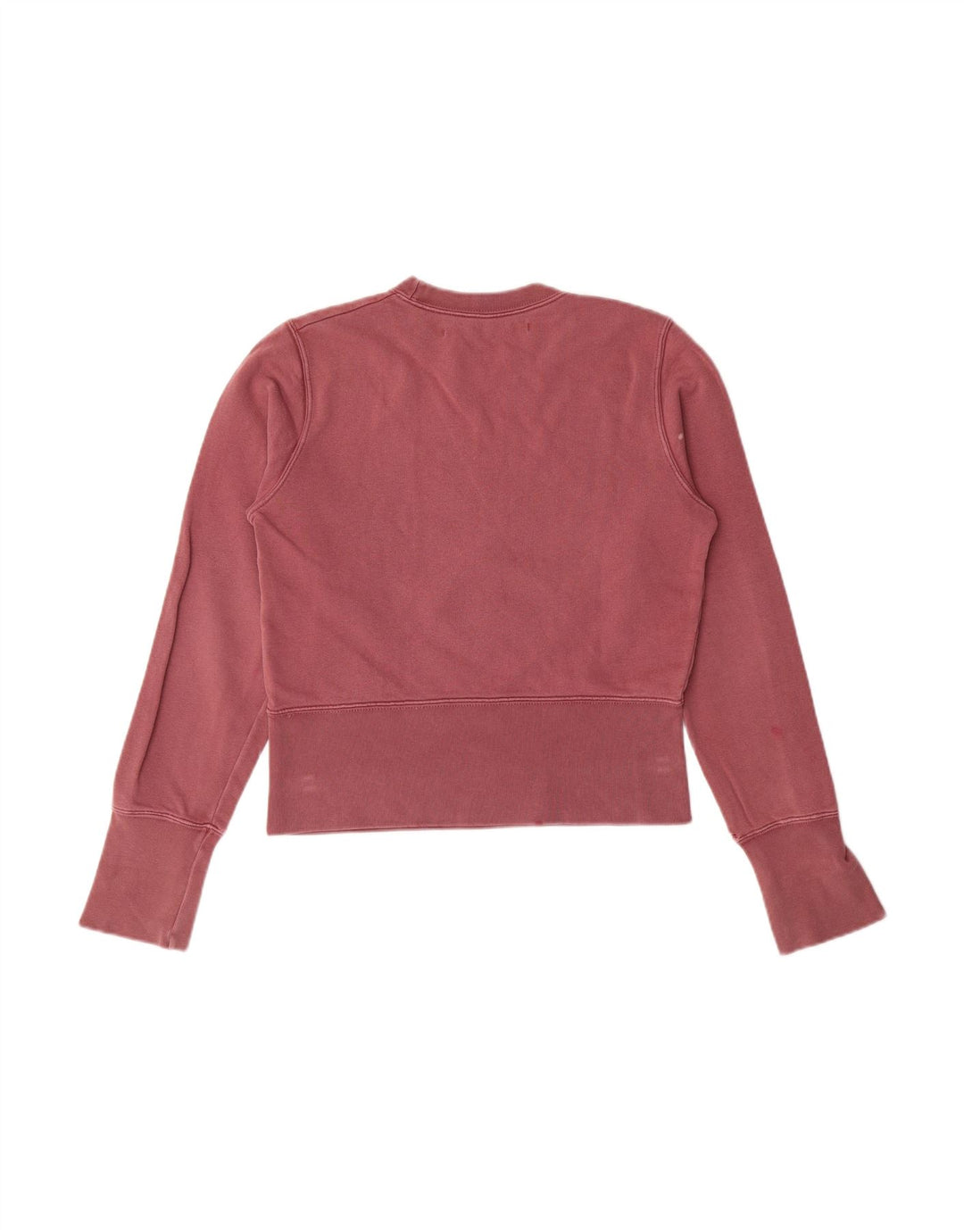 LEE Womens Graphic Crop Sweatshirt Jumper UK 10 Small Maroon Cotton