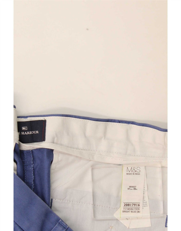 Męskie spodenki Chino Marks & Spencer Blue Harbor W36, duże, niebieskie, bawełniane