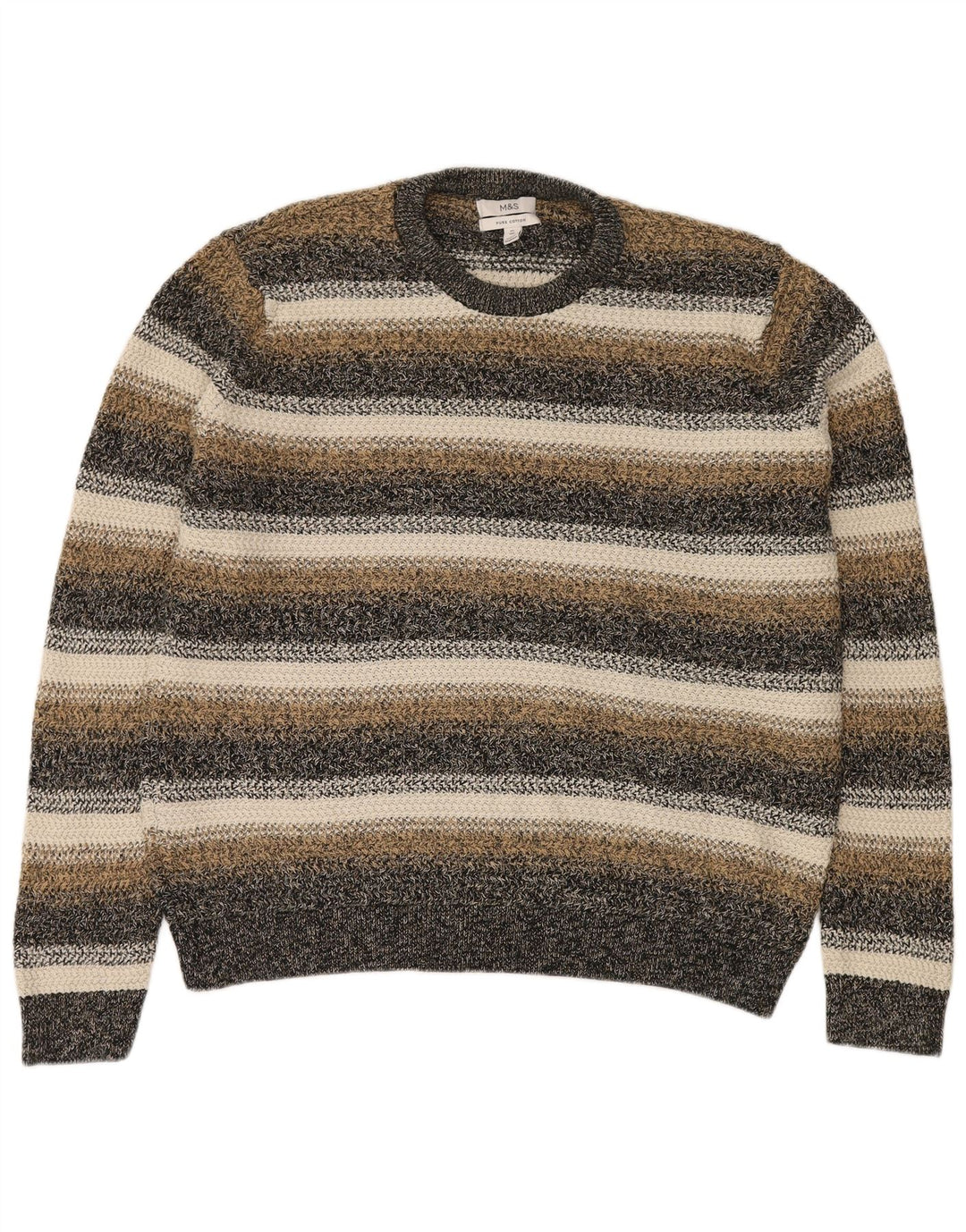 Marks & Spencer Męski sweter z okrągłym dekoltem XL, wielokolorowe paski