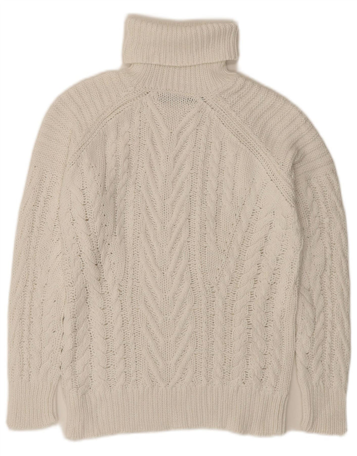 Sweter damski Zara z wywijanym dekoltem UK 10, mały, biały