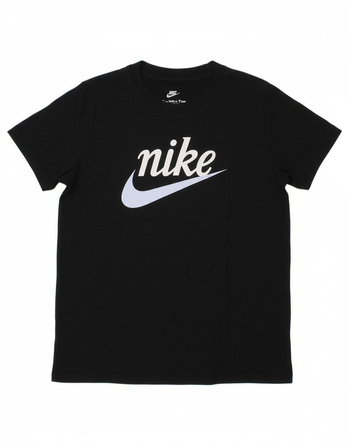 NIKE Boys Graphic T-Shirt Top 10-11 Years Medium Black Cotton