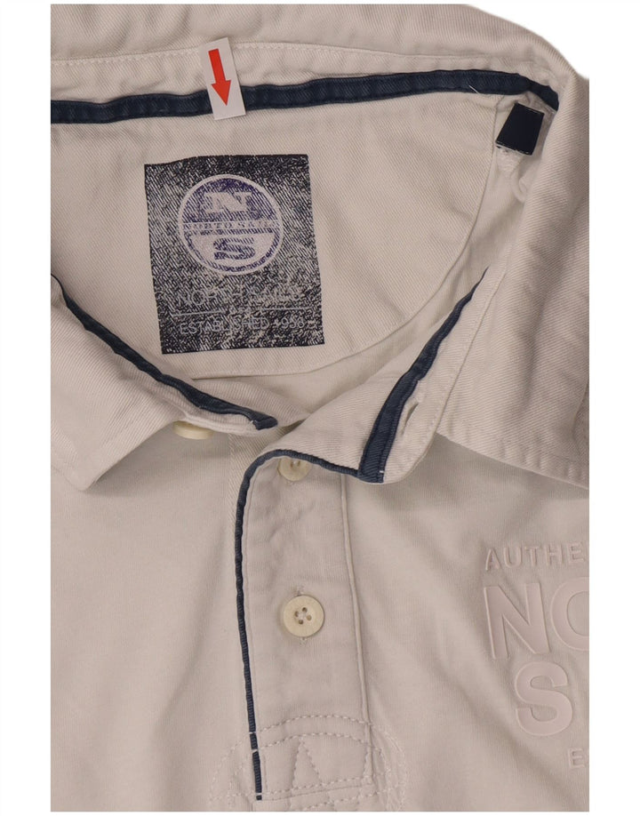 Męska koszulka polo North Sails z grafiką, 2XL, biała, bawełniana