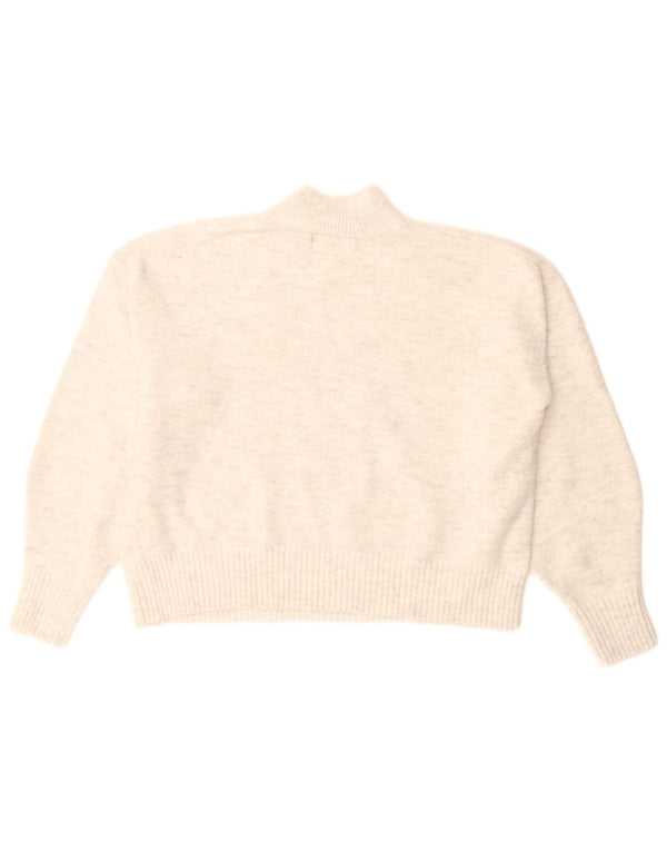 Marks & Spencer Damski sweter z golfem UK 14 Średni biały