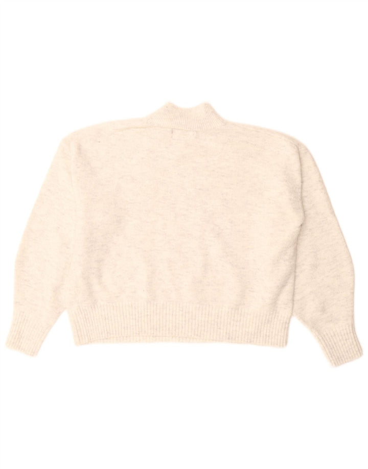 Marks & Spencer Damski sweter z golfem UK 14 Średni biały