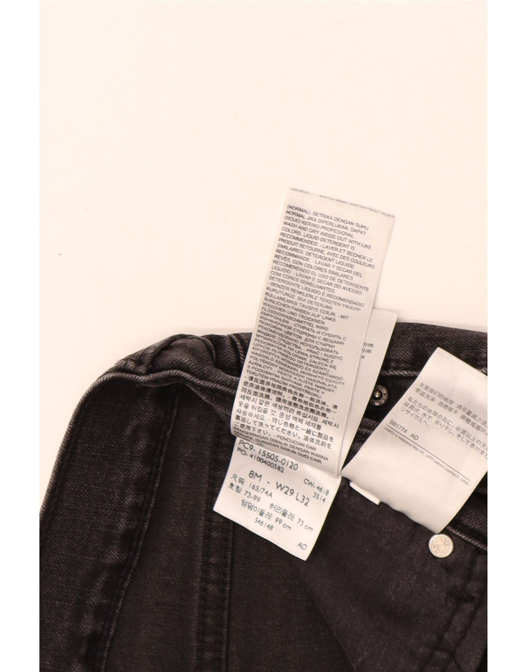 Damskie jeansy LEVI'S 505 Straight US 8 Medium W29 L30 Czarna bawełna