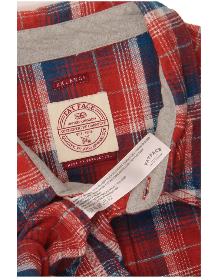 Koszula flanelowa męska Fat Face 2XL, bawełniana w czerwoną kratę