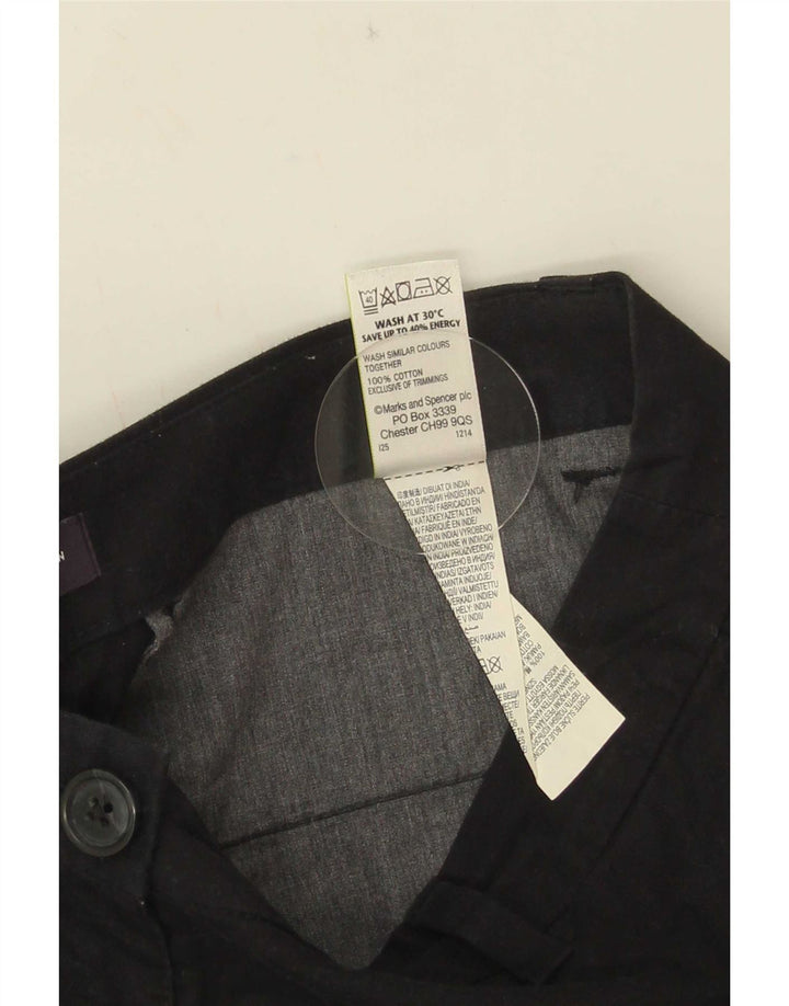 Marks & Spencer Damskie spodenki Chino UK 12 Medium W30 Czarne bawełniane